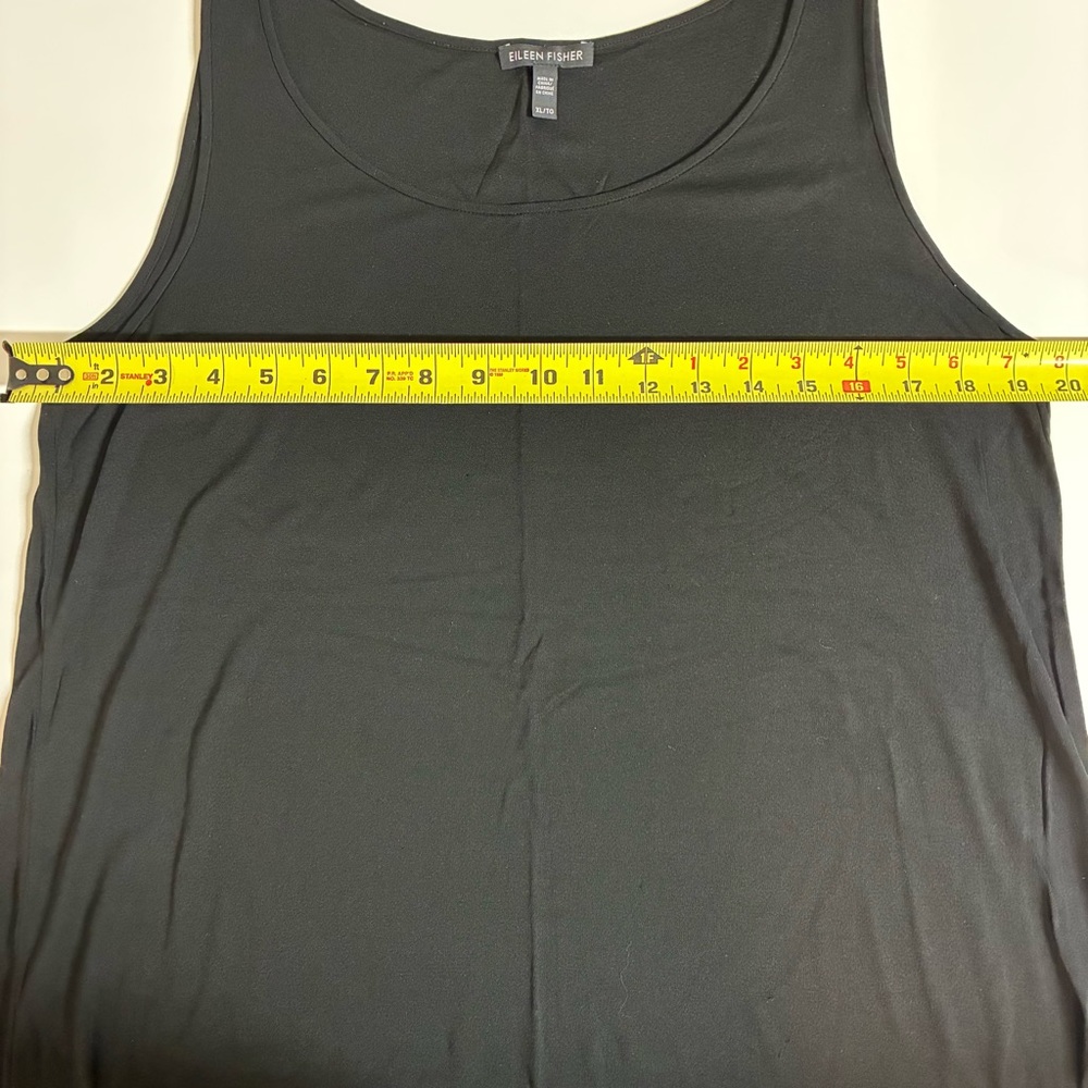 Eileen Fisher 100% Silk Black Long Tank XL - Picture 7 of 7